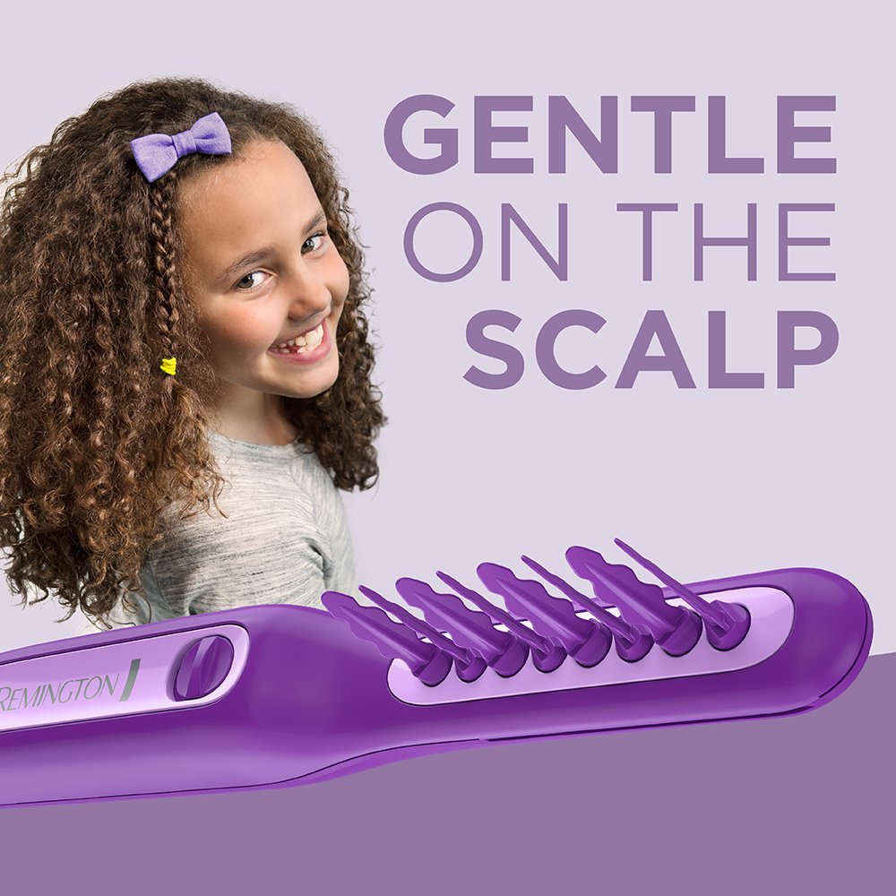 Remington Tame the Mane teeth close-up show soft-tip design for gentle scalp.