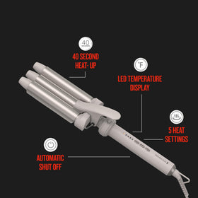 Ceramic-coated barrels on the Trendology unit deliver even heat for smooth curls.