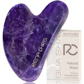 Rena Chris Amethyst gua sha tool close-up for soothing facial massage