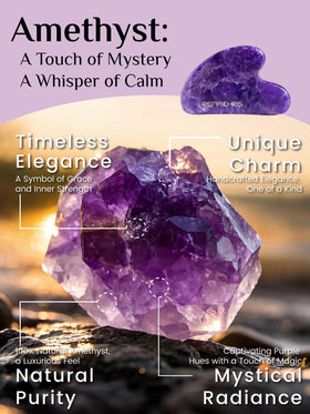 Rena Chris Amethyst gua sha tool focuses on jawline sculpting