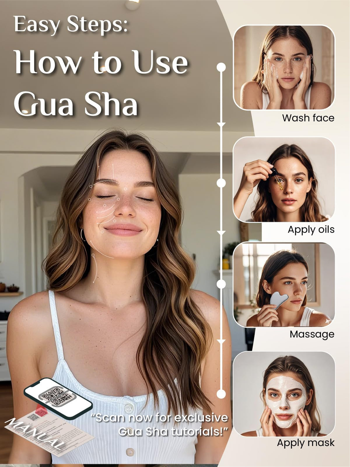 Rena Chris gua sha tool aids jawline sculpting and gentle puffiness support.