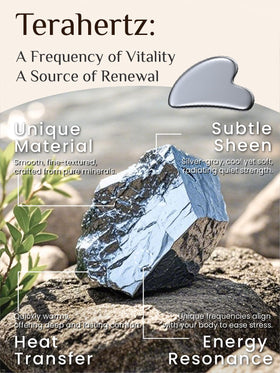 Terahertz stone facial tool supports soothing massage with a luxurious touch.