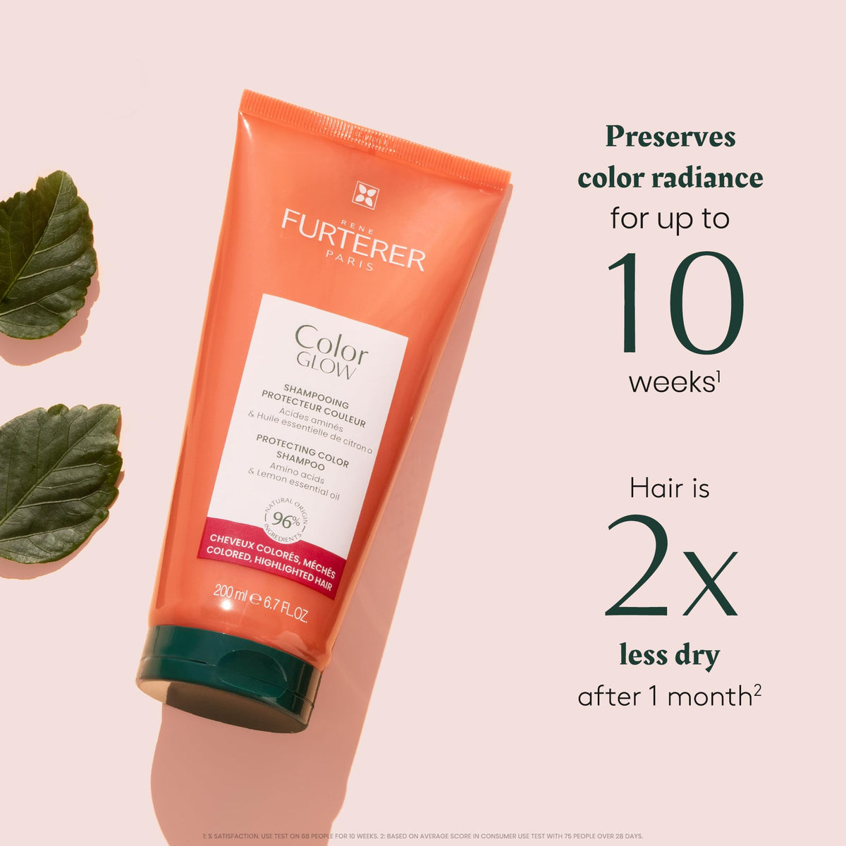 René Furterer Color Glow texture hints at radiant, healthy-looking hair shine.