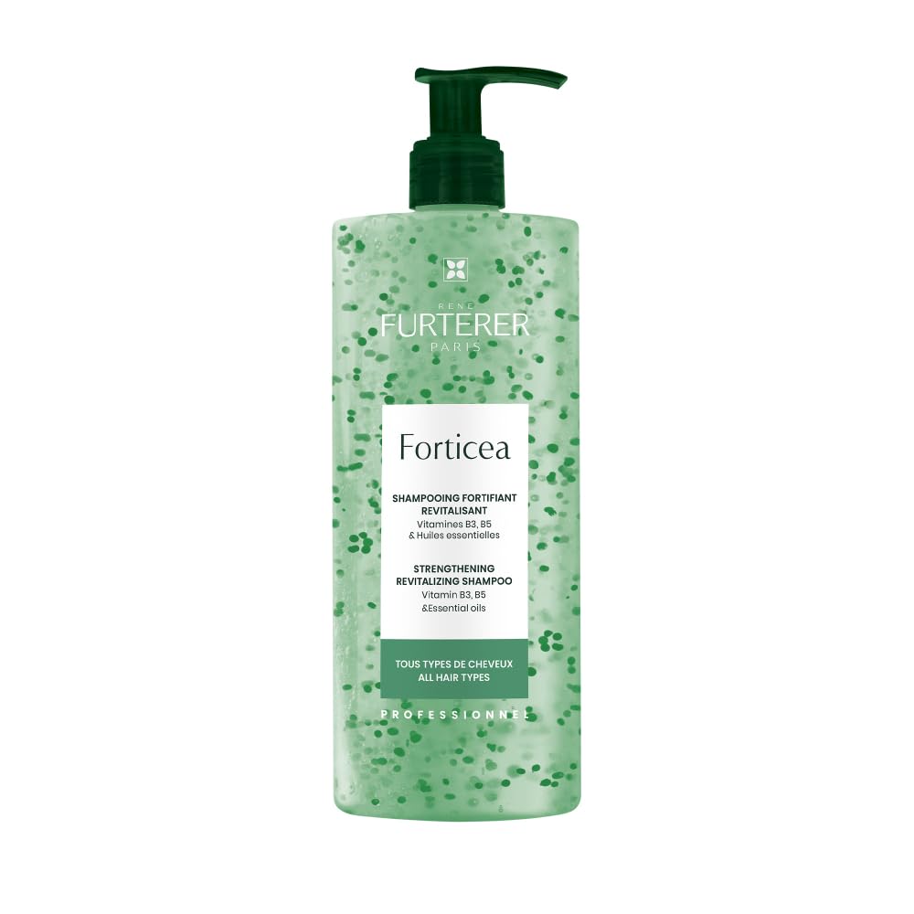 René Furterer Forticea shampoo energizes the scalp with rosemary and guarana.