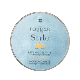 Rene Furterer STYLE Modeling Paste bottle closeup for flexible hold and matte texture