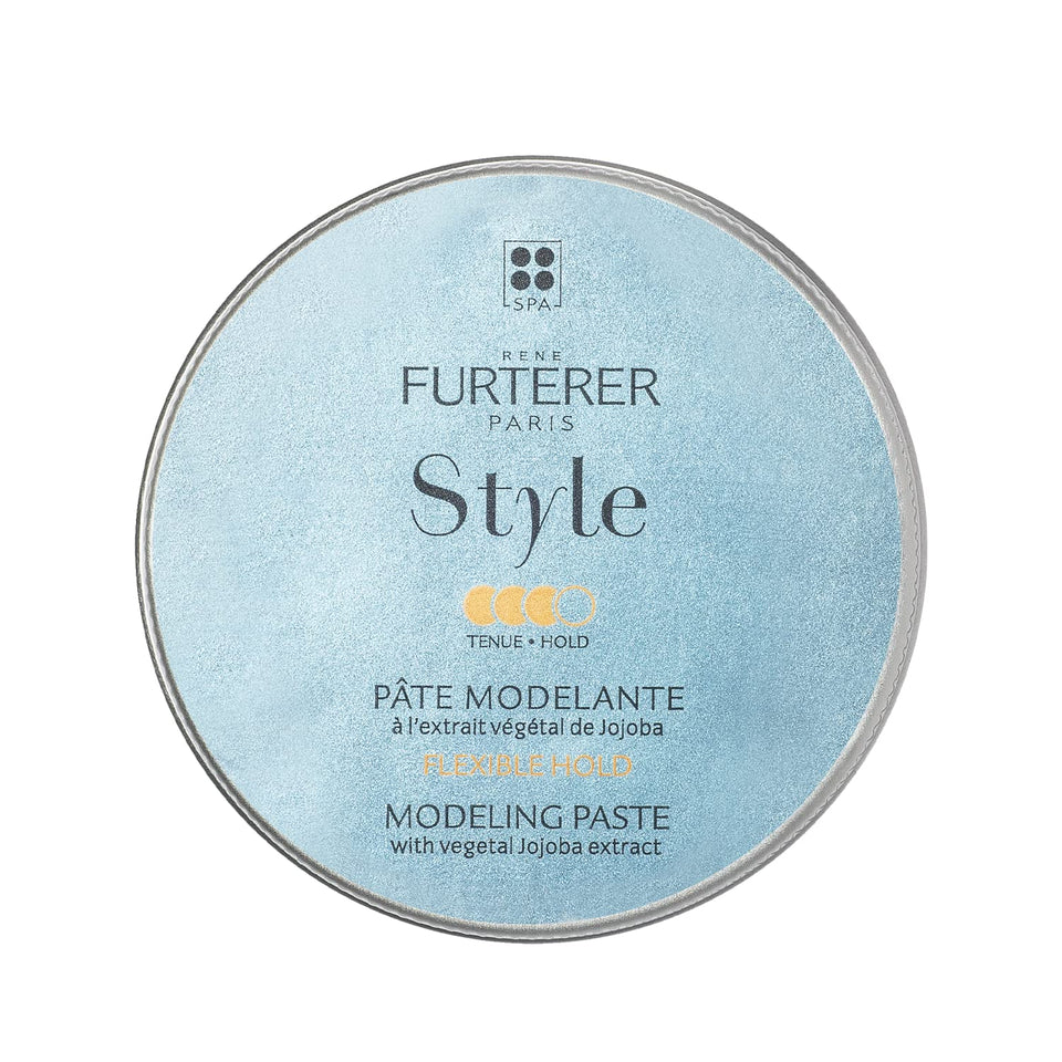 Rene Furterer STYLE Modeling Paste bottle closeup for flexible hold and matte texture