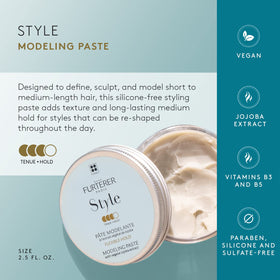 Rene Furterer STYLE Modeling Paste hands application showing texture and re-shaping