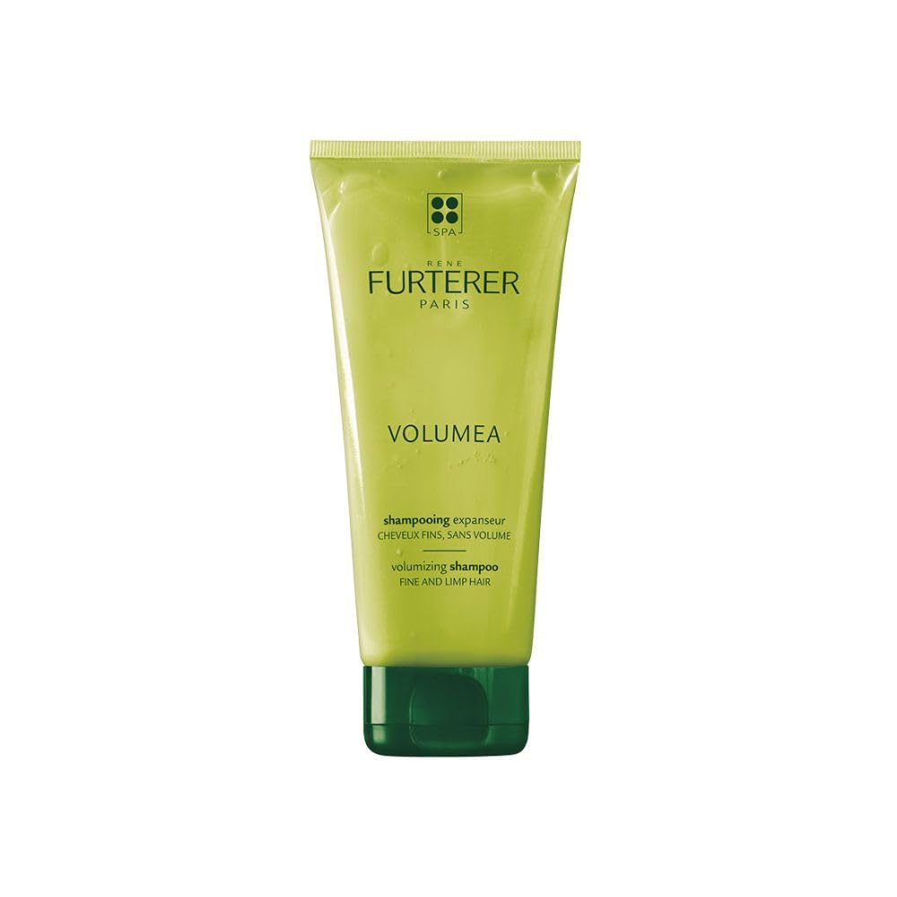 René Furterer Volumea bottle pour demonstrates lightweight volume for fine hair.
