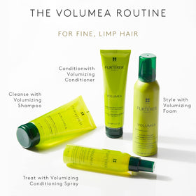 Rene Furterer Volumea application scene illustrates root-to-tip volume.