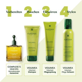 René Furterer Volumea logo-closeup reinforces trusted, salon-grade branding.