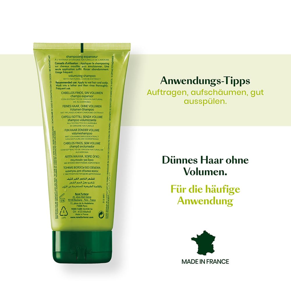 René Furterer Volumea product-display highlights travel-friendly bottle.