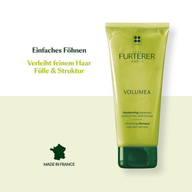 René Furterer Volumea shampoo-foam swirls softly for clean, airy hair.