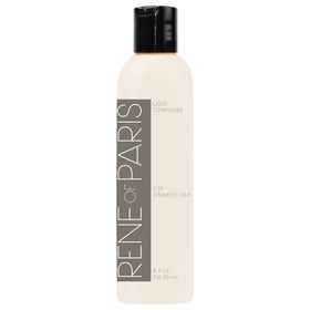 Rene of Paris conditioner bottle detangling synthetic wigs for easier styling.