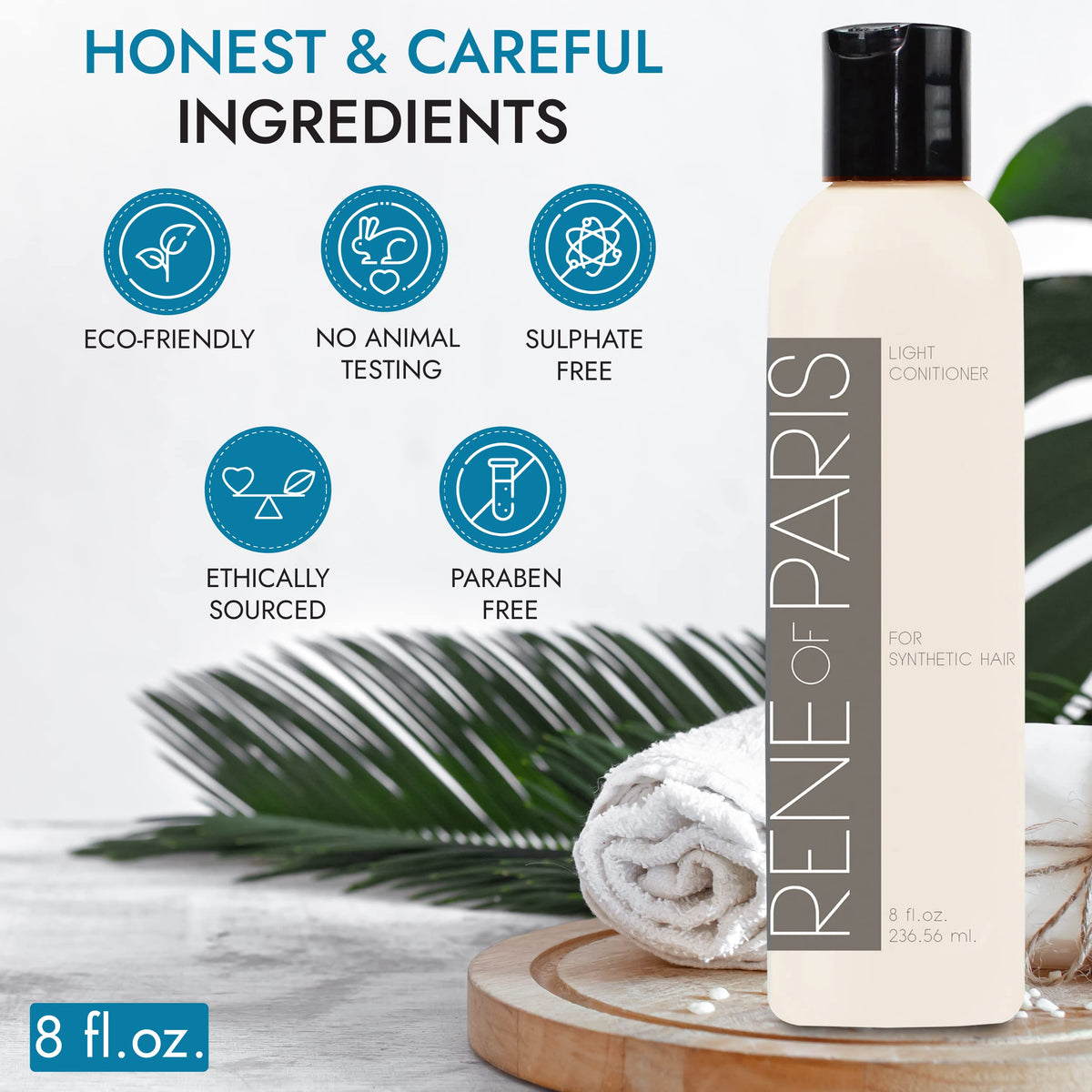 Rene of Paris conditioner detangling action reduces knots during styling.