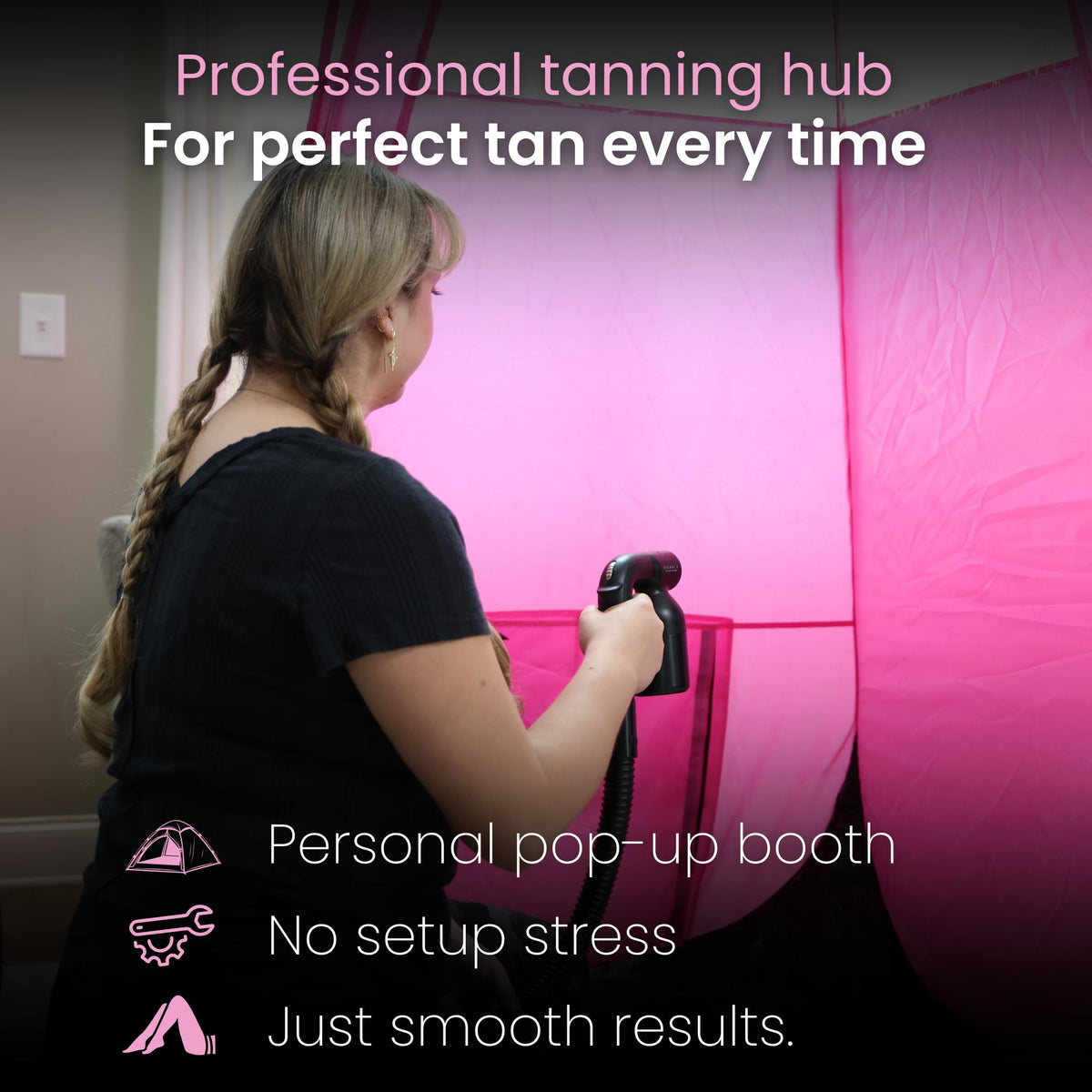 Reneebeautytan clear-window tent improves interior light and visibility.