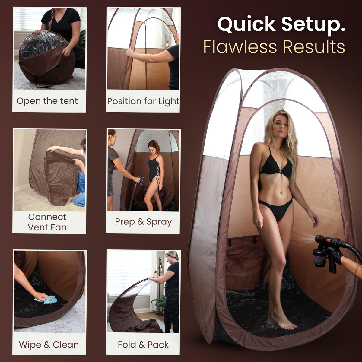 Reneebeautytan hygienic interior simplifies post-session wipe-downs.
