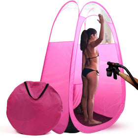 Reneebeautytan large spray-tan tent pink, portable privacy for home or salon sessions.