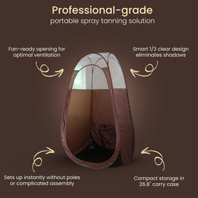 Reneebeautytan tent suits professionals and DIY home tanning setups.