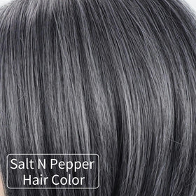 RENERSHOW dark roots natural look wig provides a realistic salt-and-pepper finish.