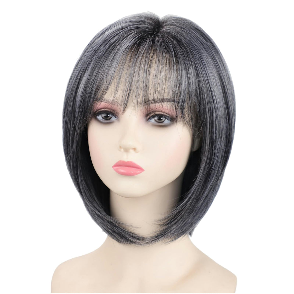 RENERSHOW grey bob wig with bangs offers easy daily styling and natural movement.