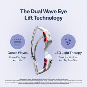 Renewa EyeLift glasses-like design enables precise care under eyes and cheeks.