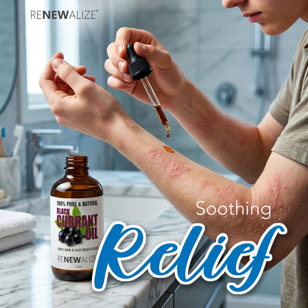 Renewalize black currant oil antioxidant support for skin.