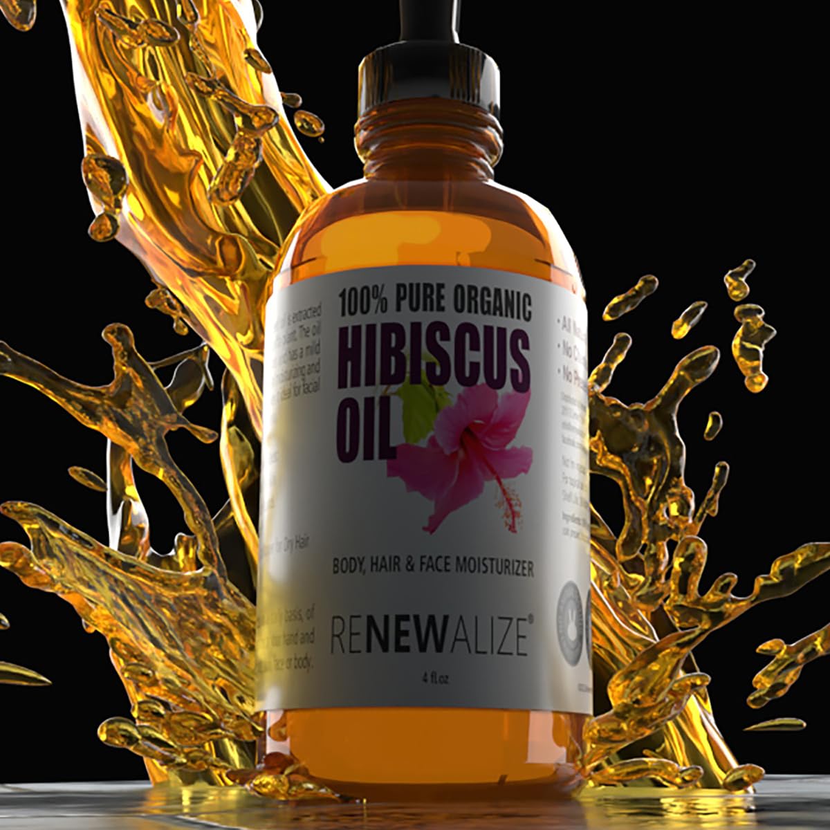 Renewalize Hibiscus Seed Oil hair treatment supports stronger, healthier strands