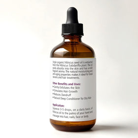 Renewalize Hibiscus Seed Oil pour shows convenient application for face and scalp nourishment