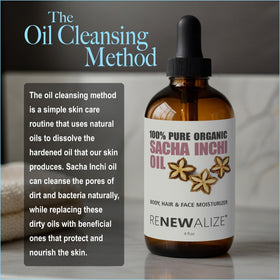 Renewalize Sacha Inchi Oil on hair applying to ends for moisture sealing.