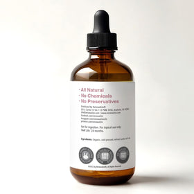 Renewalize Sacha Inchi Oil ingredient label closeup emphasizing organic Peruvian sourcing.