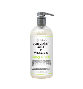 Renpure Coconut Milk & Vitamin E Body Lotion bottle for hydrated skin