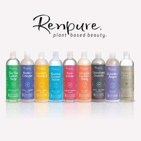 Renpure Detox Charcoal Shampoo bottle top view for a deep clean.