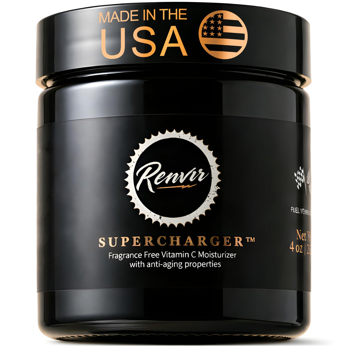 RENVIR Supercharger face moisturizer bottle front – lightweight hydration for daily use.