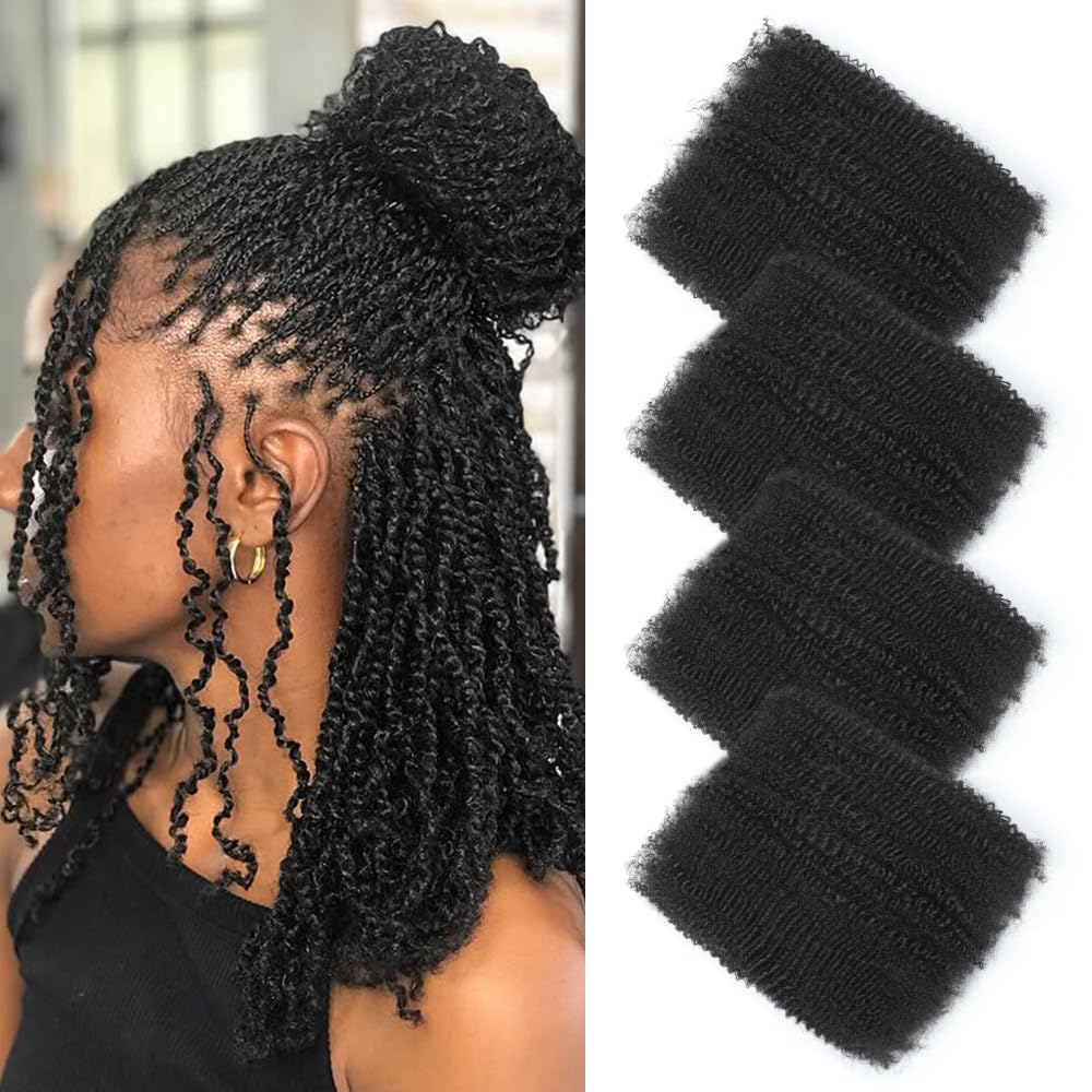 Renyarch Afro Kinky Bulk 12in texture close-up shows soft, natural curls.