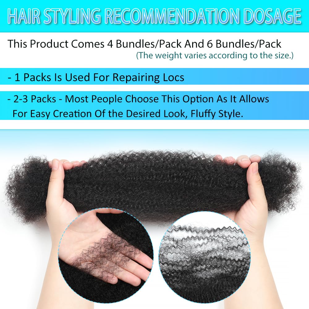 Renyarch Afro Kinky Bulk length guide helps you match preferred measurements.