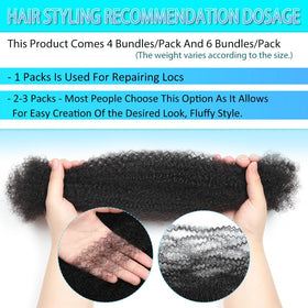 Renyarch Afro Kinky Bulk length guide helps you match preferred measurements.
