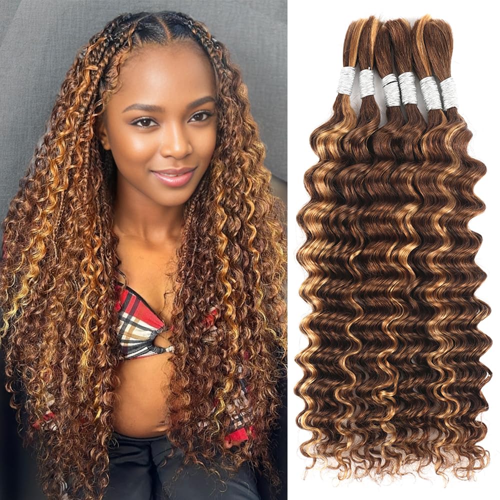 Renyarch deep wave human braiding hair bundle showing natural texture for seamless boho braids.