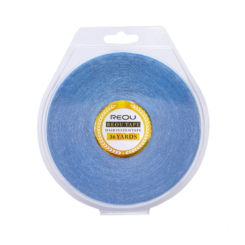 REOU hair system tape roll shows perimeter adhesion for secure lace wig fit
