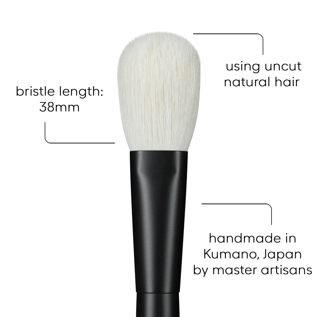 Rephr Brush 05 soft goat hair bristles for gentle, even application.