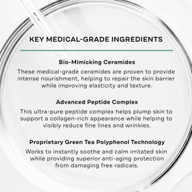 Open jar reveals ceramide-rich formula for nourishing skin barrier