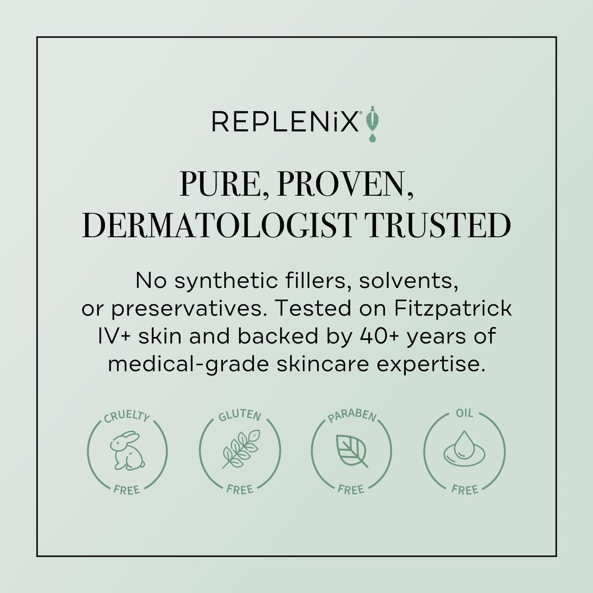 Replenix eye cream under-eye application close-up for smooth, refreshed look.