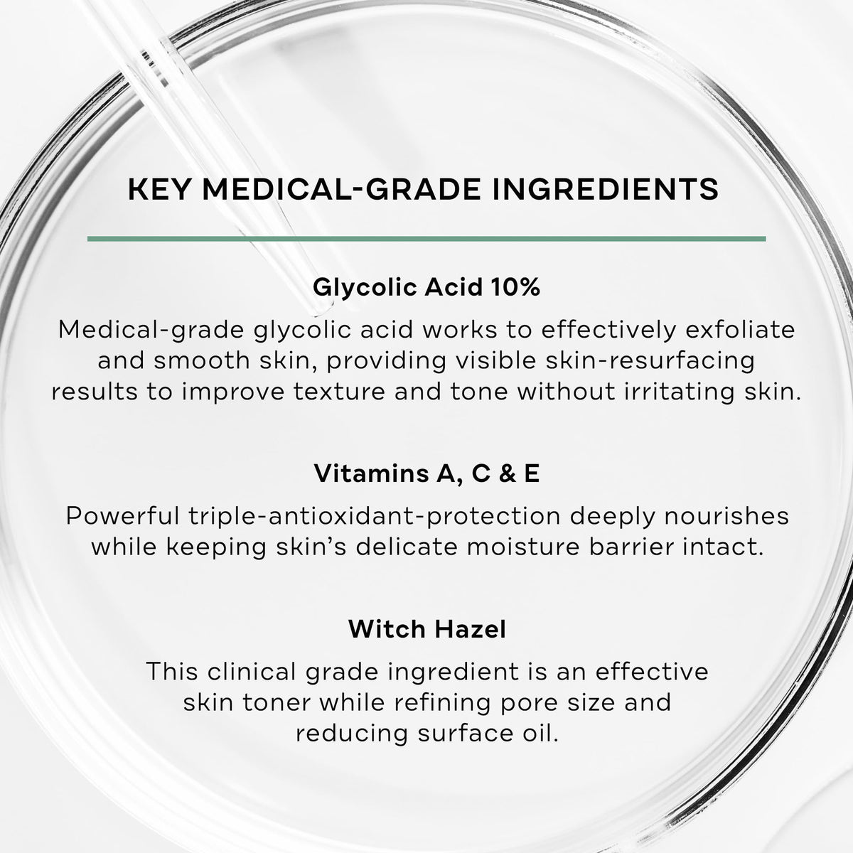 Replenix Glycolic Acid 10% pads applying scene; targets problem areas with controlled resurfacing.
