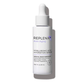 Replenix Pure Hydration serum bottle with dropper for daily hydration.
