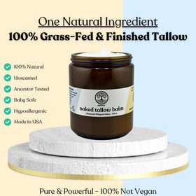 Reroot Organics beef tallow ingredient label highlights a natural single-ingredient skincare option