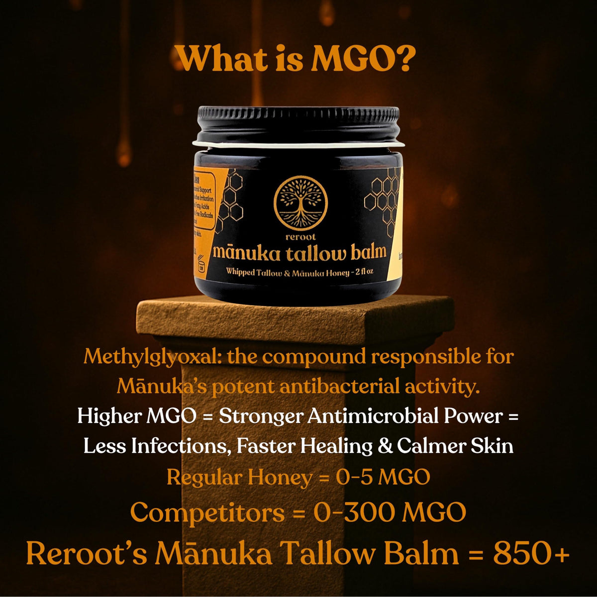 Reroot Organics unscented ingredients label grass-fed tallow and honey