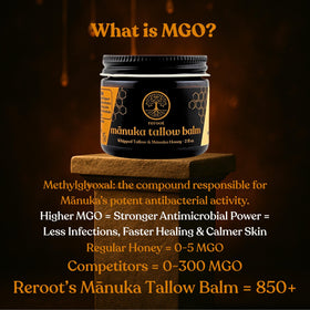 Reroot Organics unscented ingredients label grass-fed tallow and honey