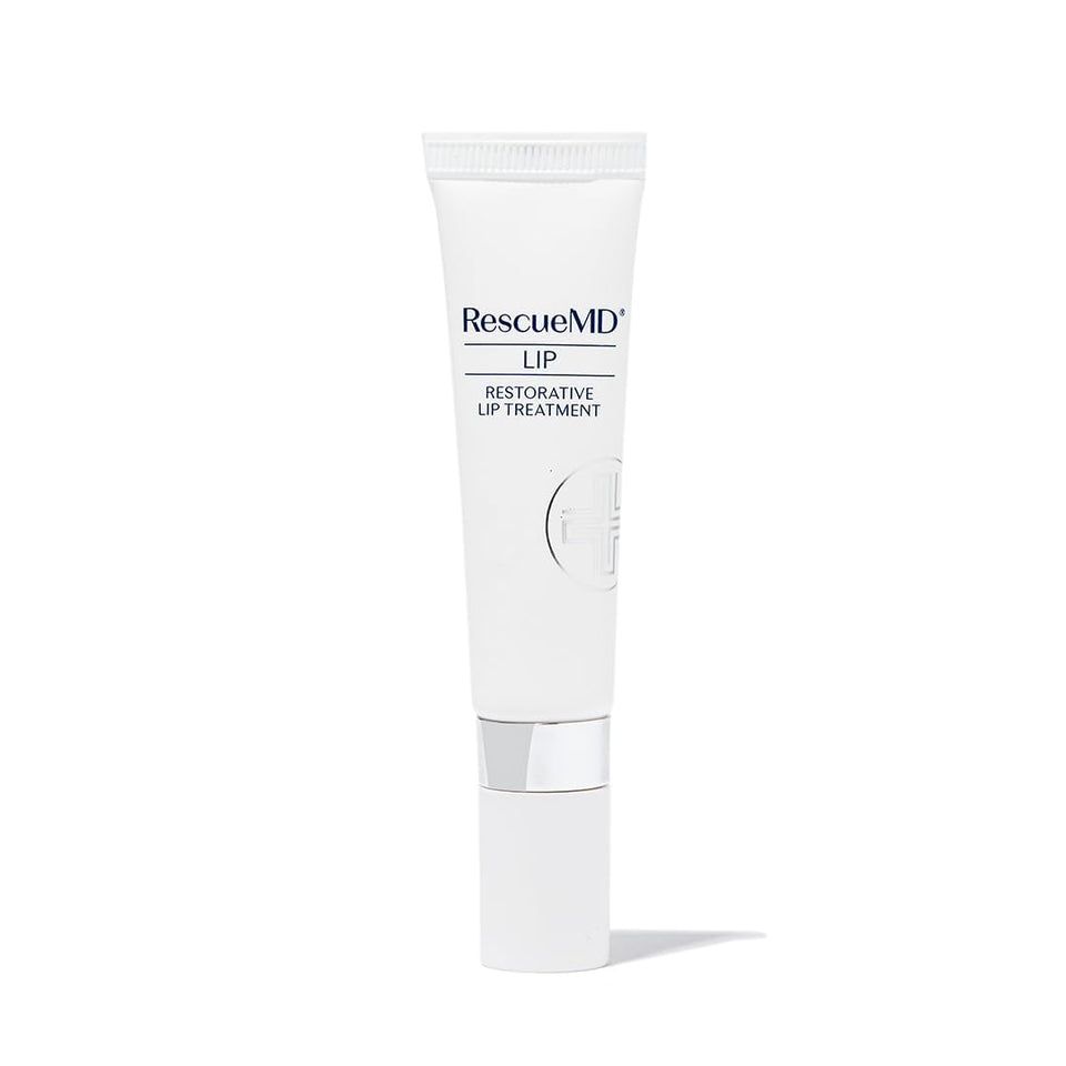 RescueMD Restorative Lip Treatment bottle delivering deep hydration for smoother lips.
