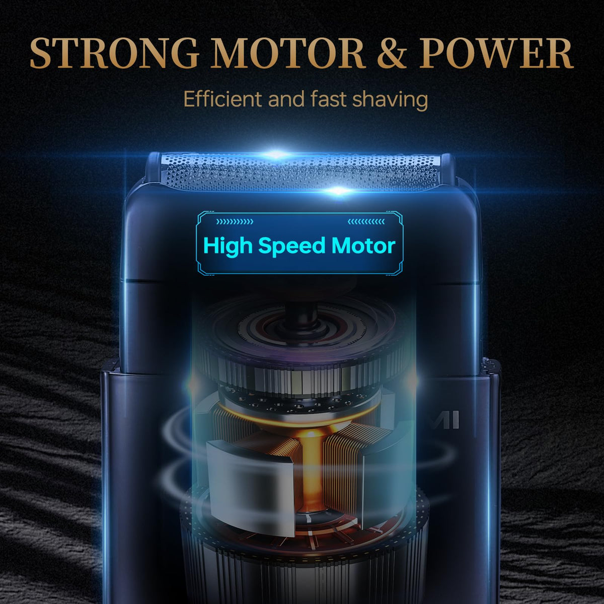 RESNOMI shaver LCD display clearly shows battery and speed status