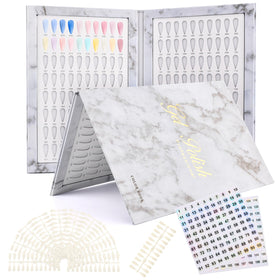 Restynic 160-color nail display book cover enables quick color preview for clients.