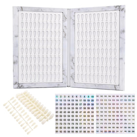 Restynic 240-nail-tips layout with numbers refines color matching during consultations.